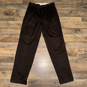 Vintage Polo Ralph Lauren Pleated Cuffed Chino Pants Brown Size 34x34